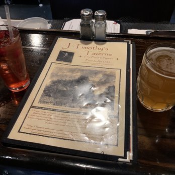 J Timothy's Taverne - 2 cups of afternoon cheer, cranberry mojito and Sam Adams cherry wheat - American Near Me - Plainville, Connecticut
