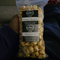 a bag of caramel popcorn a bag of caramel popcorn