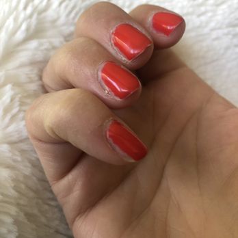 California Nails - Shellac, the DAY after they were done. Gaps, bad cuticles and unevenness to the max. - Nail Salons Near Me - Park City, Utah