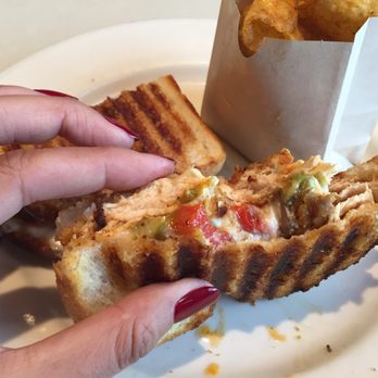 Marketplace Café at Nordstrom - Inside of my Santa Fe Chicken Sandwich - yummy - New American Near Me - Brea, California Marketplace Café at Nordstrom - Inside of my Santa Fe Chicken Sandwich - yummy - New American Near Me - Brea, California