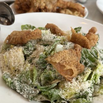 Homer St. Cafe and Bar - Caesar salad with chicken skins - Canadian (New) Near Me - Vancouver, British Columbia