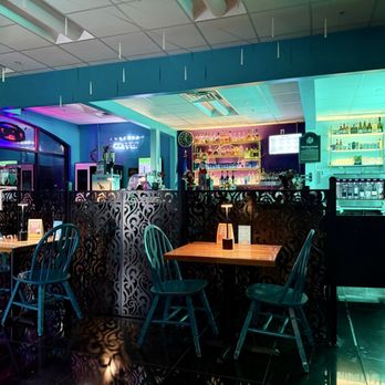 The Peacock - Mood lighting turned on at 8pm - Coffee & Tea Near Me - Kennewick, Washington