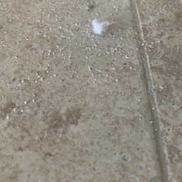 Left over dirt on bathroom floor