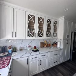 NGY Group San Leandro - Cabinets, quartz, wood plank floor,