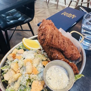 Salt & Pearl - Fish & Chips with Caesar Salad - Seafood Near Me - Redondo Beach, California Salt & Pearl - Fish & Chips with Caesar Salad - Seafood Near Me - Redondo Beach, California