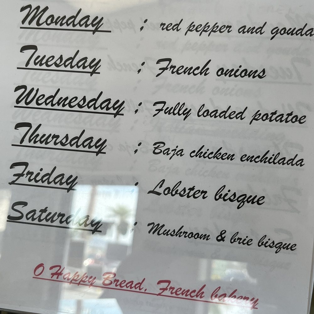 O Happy Bread - Soup menu - Bakeries Near Me - Pahrump, Nevada O Happy Bread - Soup menu - Bakeries Near Me - Pahrump, Nevada