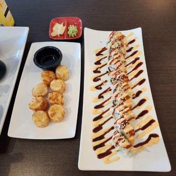 Shimoda Ramen and Sushi - Tiger sushi on the right and Shumai on the left. - Ramen Near Me - Havelock, North Carolina Shimoda Ramen and Sushi - Tiger sushi on the right and Shumai on the left. - Ramen Near Me - Havelock, North Carolina