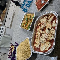 Moone Catering - Chicken parm, vegan veggies pasta and bruschetta.