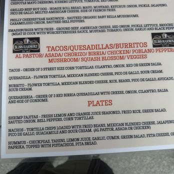 Bliss Harmony Cafe - Menu - Food Trucks Near Me - Monterey, California