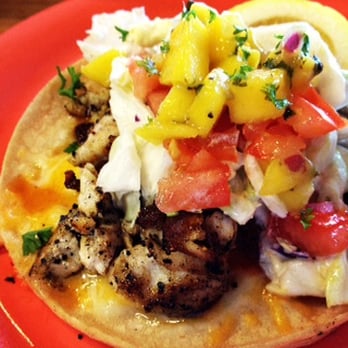 Coconuts Fish Cafe - grilled fish taco w/ mango salsa - Seafood Near Me - Kihei, Hawaii Coconuts Fish Cafe - grilled fish taco w/ mango salsa - Seafood Near Me - Kihei, Hawaii