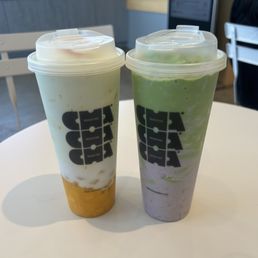 Matcha Tornado (right) Coco Mango (left) Matcha Tornado (right) Coco Mango (left)