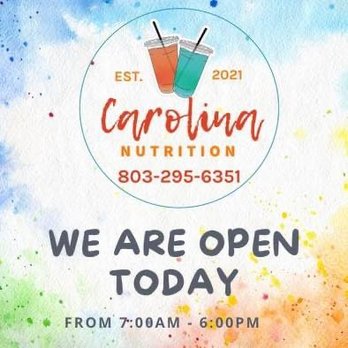 Carolina Nutrition - Best nutritional beverages,Teas,Coffees ,Smoothies, Protein Drinks, Meal Replacement. No sugar ever but taste delicious!! - Juice Bars & Smoothies Near Me - North Augusta, South Carolina Carolina Nutrition - Best nutritional beverages,Teas,Coffees ,Smoothies, Protein Drinks, Meal Replacement. No sugar ever but taste delicious!! - Juice Bars & Smoothies Near Me - North Augusta, South Carolina