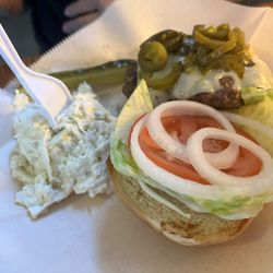 Cooter Stew Cafe - The Snapping Turtle Burger with Cole slaw