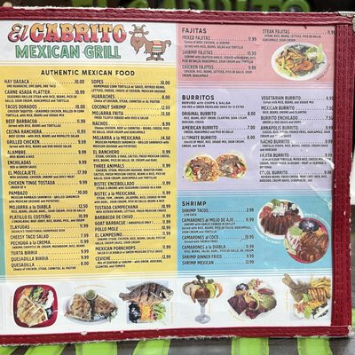 Menu photo 5 Cabrito Mexican Grill Laurel, MD