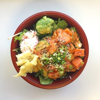 Wow Poki - Salmon and Tuna Poke with avo, ginger, lettuce, cucumbers and crab. Delish! - Japanese Near Me - San Juan Capistrano, California Wow Poki - Salmon and Tuna Poke with avo, ginger, lettuce, cucumbers and crab. Delish! - Japanese Near Me - San Juan Capistrano, California