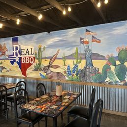 El Tejas Twist - a mural of a desert scene - interior - Tex-Mex Near Me - Forney, Texas