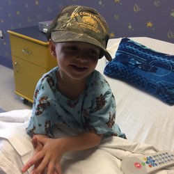 Batson Children's Hospital - My son getting ready to be taken back for the Cath procedure.