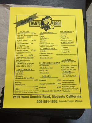Menu photo 8 Dan's BBQ Modesto, CA