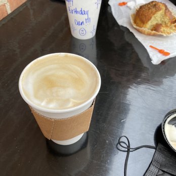 Black Coffee Lounge - Whoa latte, white chocolate hazelnut latte and toasted banana nut muffin. - Coffee & Tea Near Me - Cincinnati, Ohio
