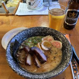 The MB Ramen and Sapporo beer
