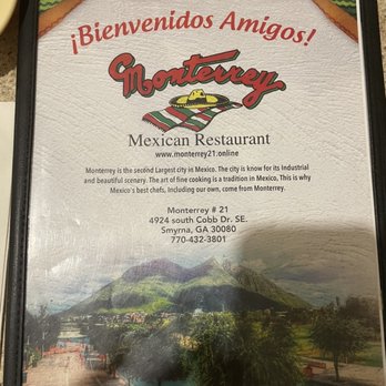 Monterrey Mexican restaurant 21 Kenwood Plaza - Menu - Mexican Near Me - Smyrna, Georgia Monterrey Mexican restaurant 21 Kenwood Plaza - Menu - Mexican Near Me - Smyrna, Georgia