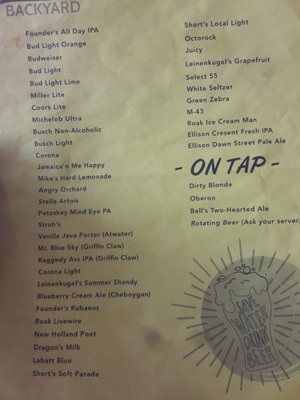 Menu photo 3 Pak's Backyard Port Austin, MI