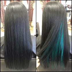 At the Salon - Trim and teal peekaboos by Paulina
