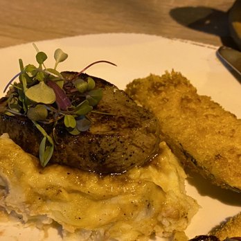 RANGE kitchen & tap - Elk medallions, horseradish potatoes and fried zucchini - New American Near Me - Roseville, California