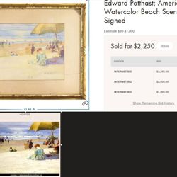 Donnie Malone Auctioneer - Copy of Edward Potthast's painting "Hourtide."