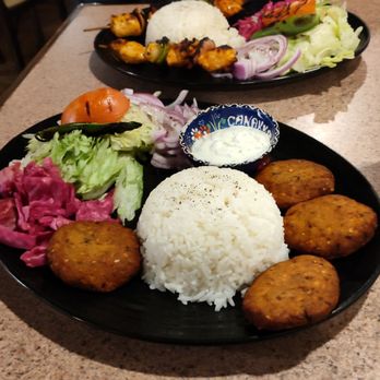 Ayasofia Mediterranean Restaurant - Falafel plate and chicken kebab plate - Mediterranean Near Me - Salem, New Hampshire
