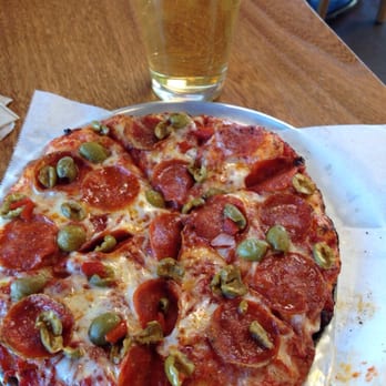 Infinitus Pie - My pep and green olive, with an angry orchard to wash it down - Pizza Near Me - Broomfield, Colorado Infinitus Pie - My pep and green olive, with an angry orchard to wash it down - Pizza Near Me - Broomfield, Colorado