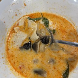 Soup with coconut milk, mushrooms and chicken Soup with coconut milk, mushrooms and chicken