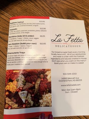 Menu photo 2 La Fetta Delicatessen Overland Park, KS Menu photo 2 La Fetta Delicatessen Overland Park, KS