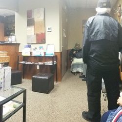 Waiting area. Verbal consent for picture provided