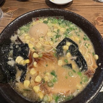 Ramen Tatsunoya - Classic pork ramen with an egg, corn, dried seaweed, and green onion. - Ramen Near Me - Costa Mesa, California Ramen Tatsunoya - Classic pork ramen with an egg, corn, dried seaweed, and green onion. - Ramen Near Me - Costa Mesa, California