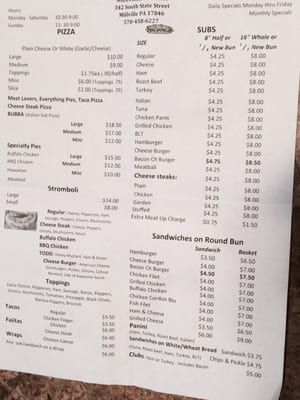 Menu photo 6 Millville Pizzaria Millville, PA Menu photo 6 Millville Pizzaria Millville, PA