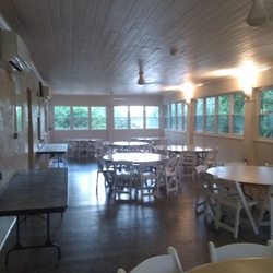 The Old Mill House - Enclosed porch that overlooks the Perkiomen Creek. About 40' x 16'. The the entire venue is air conditioned.