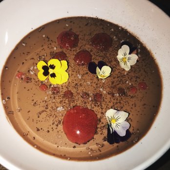 Perla - Chocolate coconut panna cotta with sea salt, fruit jam and edible flowers. Excellent!!! And vegan! - Filipino Near Me - Philadelphia, Pennsylvania Perla - Chocolate coconut panna cotta with sea salt, fruit jam and edible flowers. Excellent!!! And vegan! - Filipino Near Me - Philadelphia, Pennsylvania