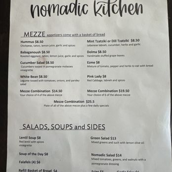Nomadic Kitchen - Menu (front) - Turkish Near Me - Redwood City, California Nomadic Kitchen - Menu (front) - Turkish Near Me - Redwood City, California