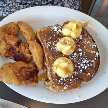 Eggs Up Grill - Creme Brulee French toast and chicken tenders. - Breakfast & Brunch Near Me - Savannah, Georgia Eggs Up Grill - Creme Brulee French toast and chicken tenders. - Breakfast & Brunch Near Me - Savannah, Georgia