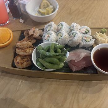 Benihana - Memphis - Lunch bowl with colossal shrimp, edamame, Philadelphia, cream, cheese, sushi rolls, tuna and rainbow fish - Sushi Bars Near Me - Memphis, Tennessee