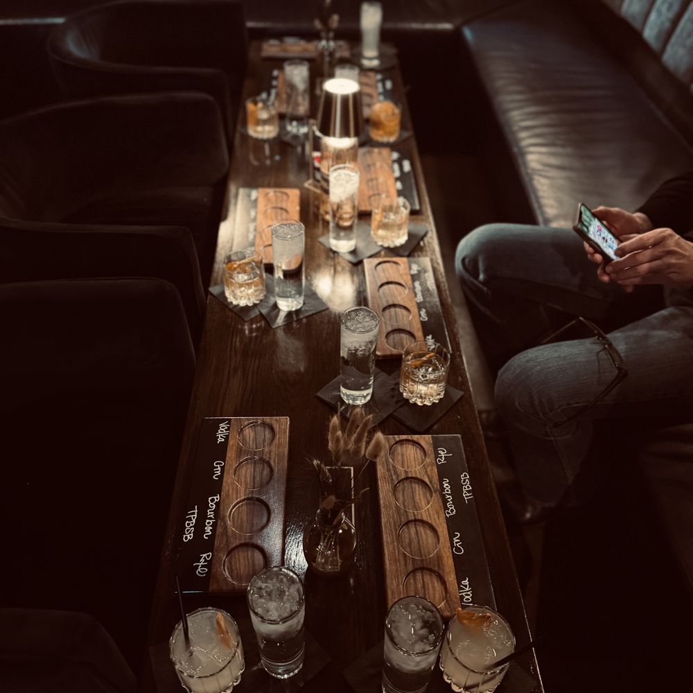 Blackland Distillery - Our table setup - Cocktail Bars Near Me - Fort Worth, Texas