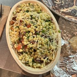 Chicken Bowl with double white rice & corn salsa