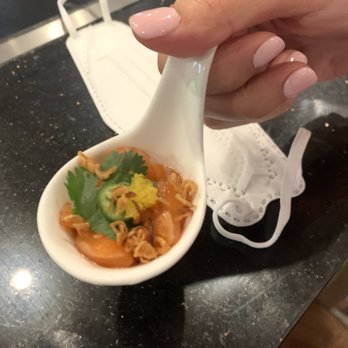 Shabu Squared - Salmon Spoons!!! - Japanese Near Me - Houston, Texas Shabu Squared - Salmon Spoons!!! - Japanese Near Me - Houston, Texas