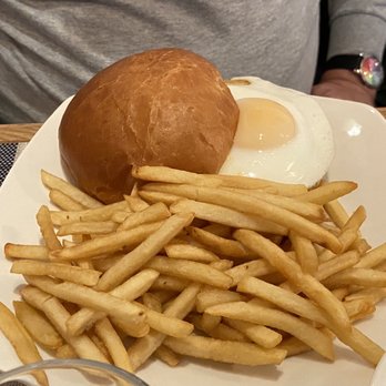 Pren - Chicken and egg. Hidden beneath perfectly prepared fried egg is a crispy, moist, and tender chicken breast. - American Near Me - Chester, New Jersey Pren - Chicken and egg. Hidden beneath perfectly prepared fried egg is a crispy, moist, and tender chicken breast. - American Near Me - Chester, New Jersey