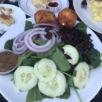 The Buttered Biscuit - Spinach/ goat cheese fritter salad ! I loved it! Enough for two meals! - New American Near Me - Bradley Beach, New Jersey The Buttered Biscuit - Spinach/ goat cheese fritter salad ! I loved it! Enough for two meals! - New American Near Me - Bradley Beach, New Jersey