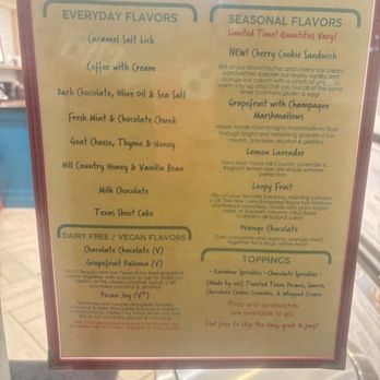 Lick Honest Ice Cream - Door Menu - Ice Cream & Frozen Yogurt Near Me - Houston, Texas