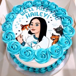 SuzyBakes - Triple chocolate! A sweet send-off! This custom farewell cake by SuzyBakes was made with love to celebrate Hailey and her furry friends.