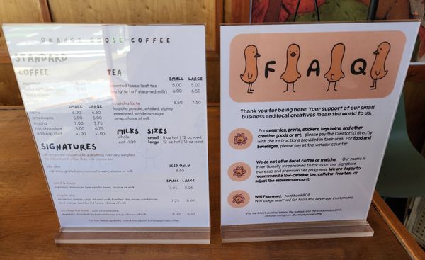 Menu photo 7 Orange Goose Coffee Seattle, WA Menu photo 7 Orange Goose Coffee Seattle, WA