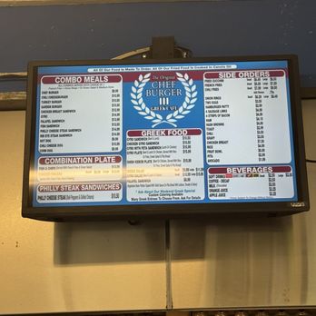 Chef Burger 2 - New digital menu boards - Burgers Near Me - Simi Valley, California